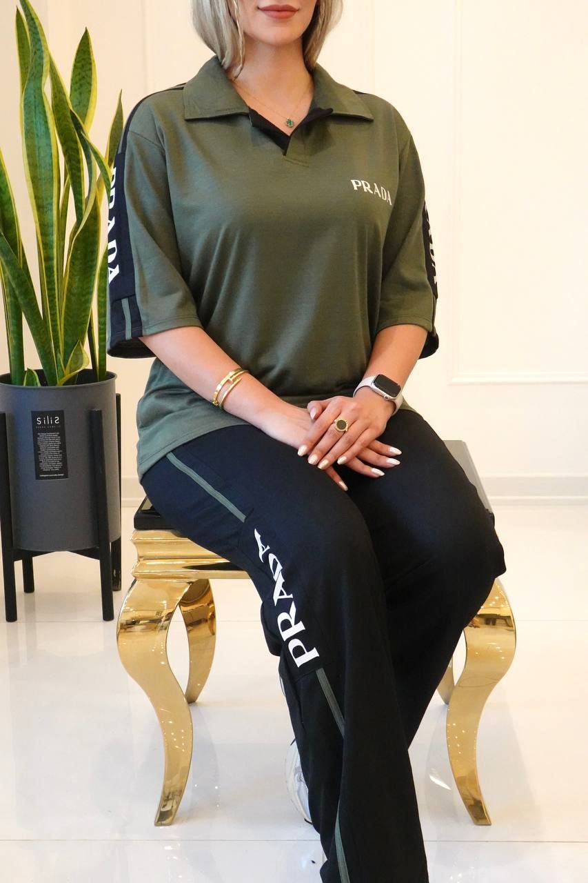 ست زنانه لانگ یقه مردانه و شلوار