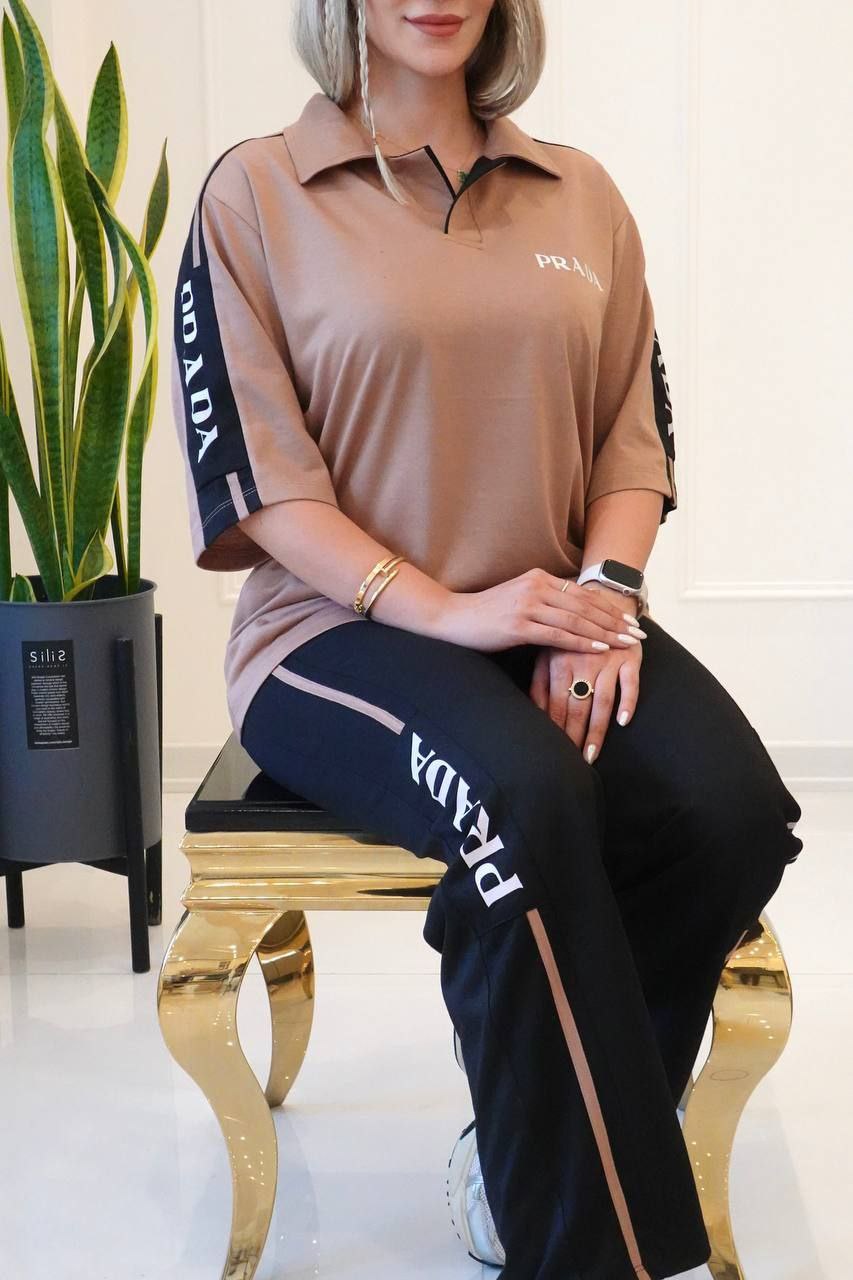 ست زنانه لانگ یقه مردانه و شلوار