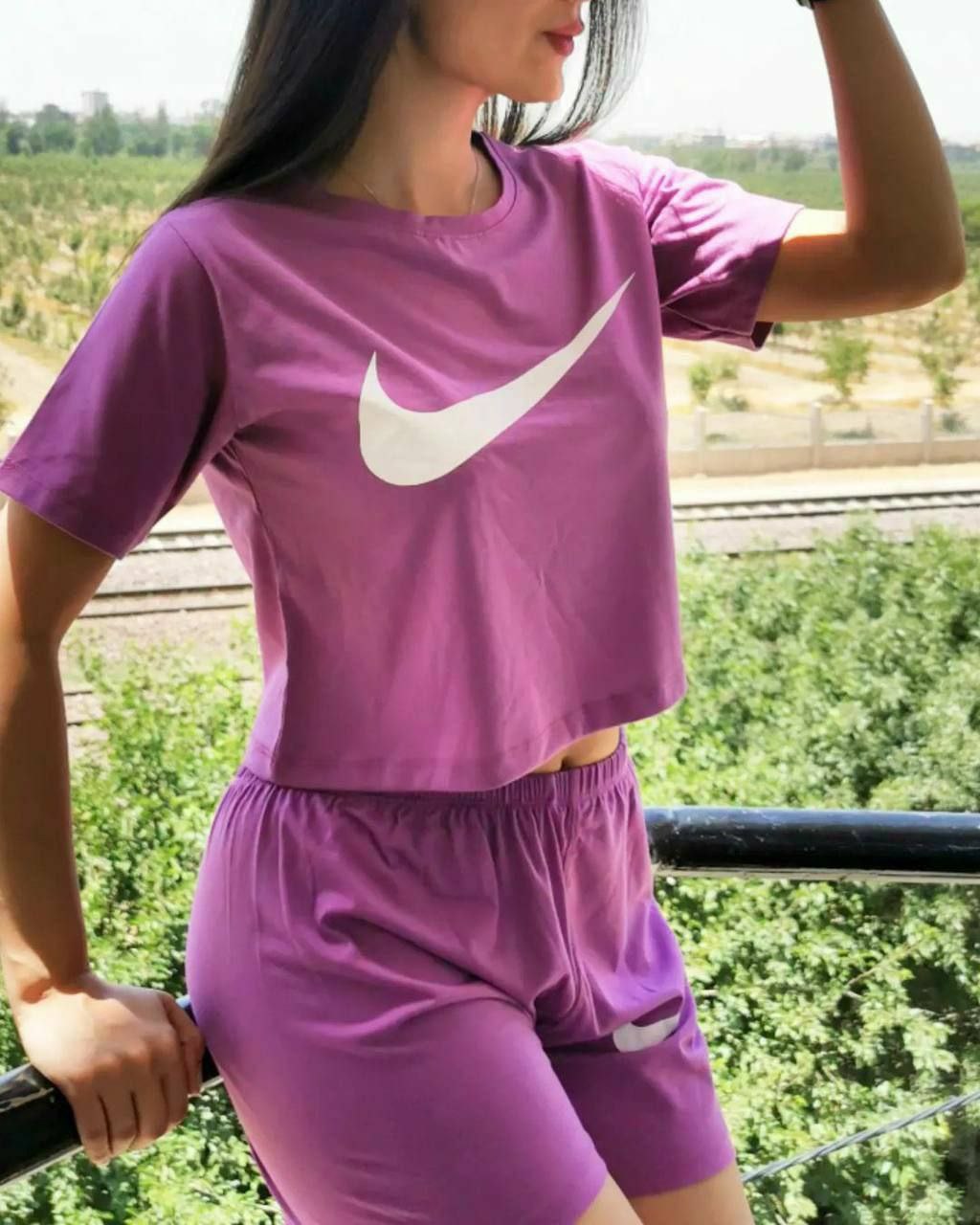 ست کراپ و شورتک نایک زنانه و دخترانه