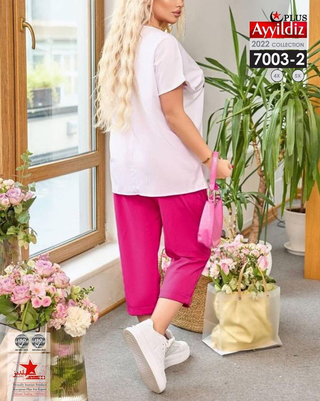 ست تیشرت و شلوارک زنانه و دخترانه مدل رخ